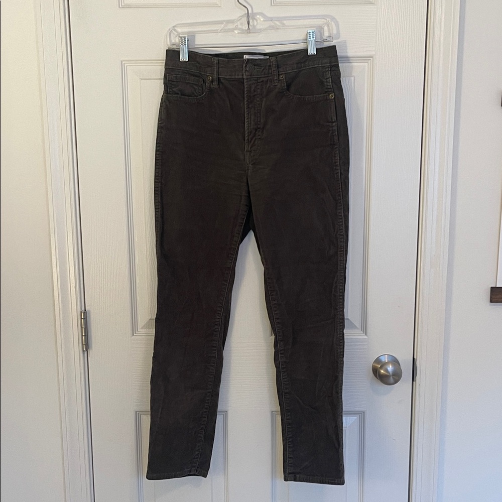 GAP Olive Green High Rise Slim Corduroys